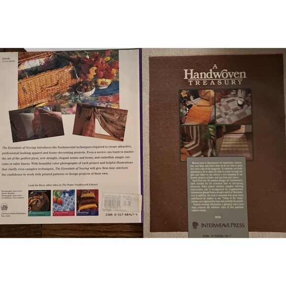 Lot of 2 Vintage Essentials Sewing Handwoven Treasury 80s Soft Cover - Picture 4 of 4